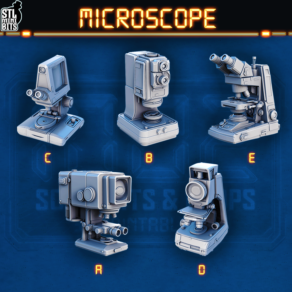 1002 SCI-FI Bits&Props – Microscope STL Digital