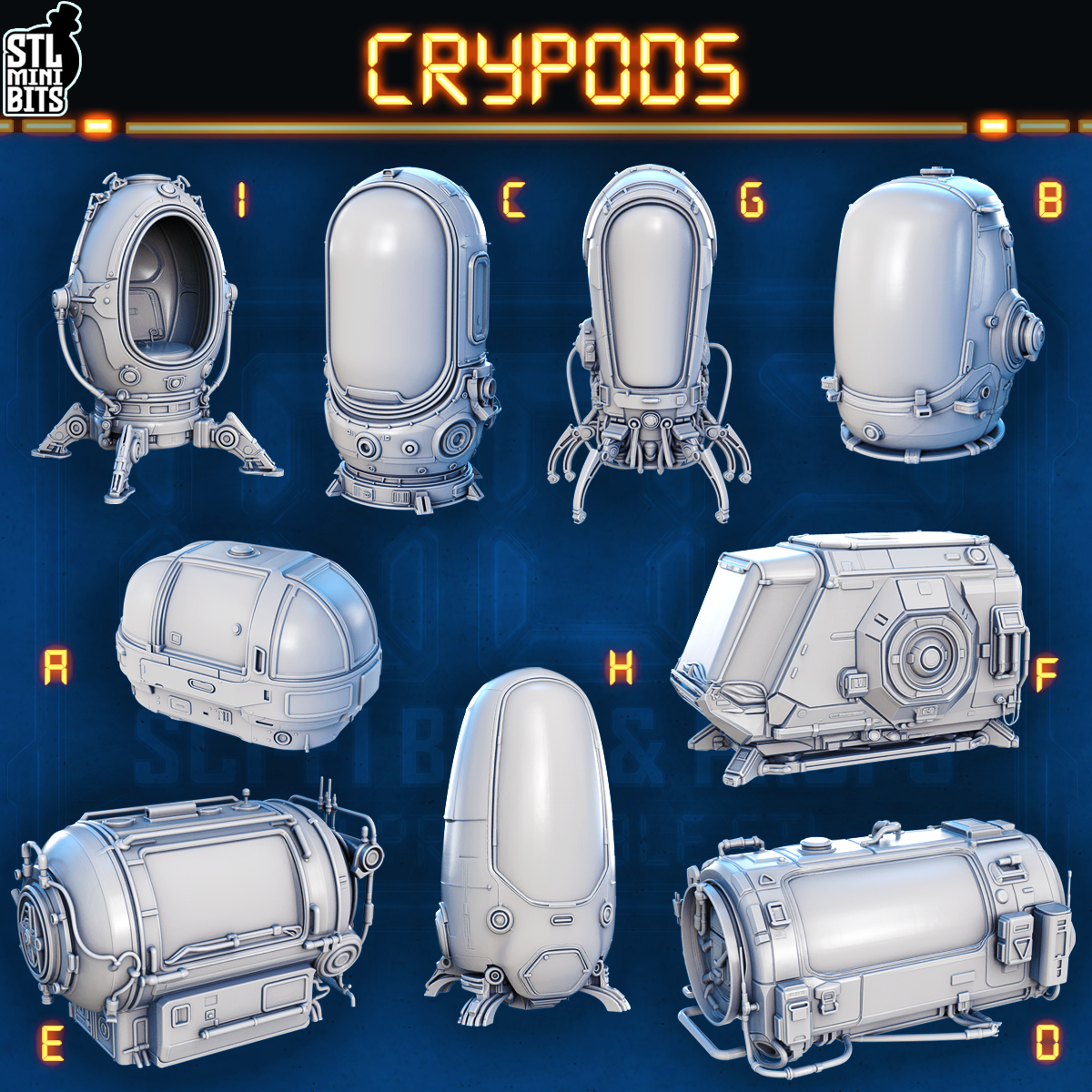 1002 SCI-FI Bits&Props – Cryopods STL Digital