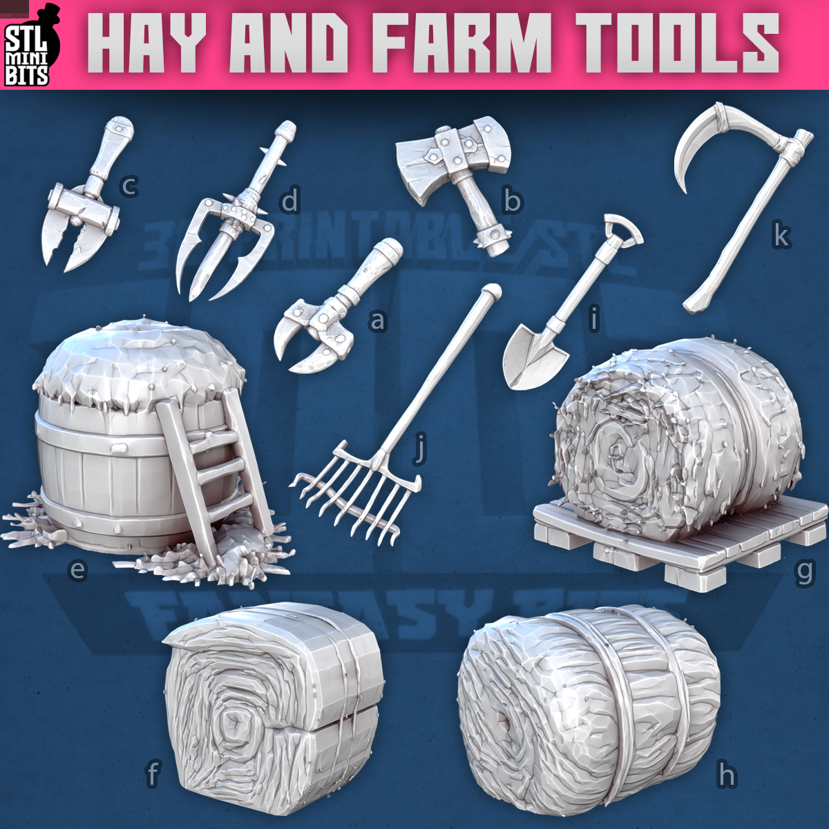 1001 Fantasy Bits - Hay and Farm Tools